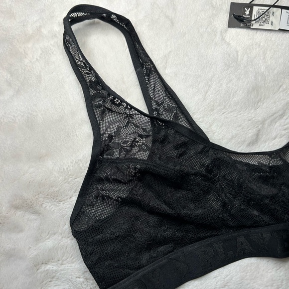 Playboy Lace Scoop Neck Bra in Black Size L NWT - Picture 6 of 8